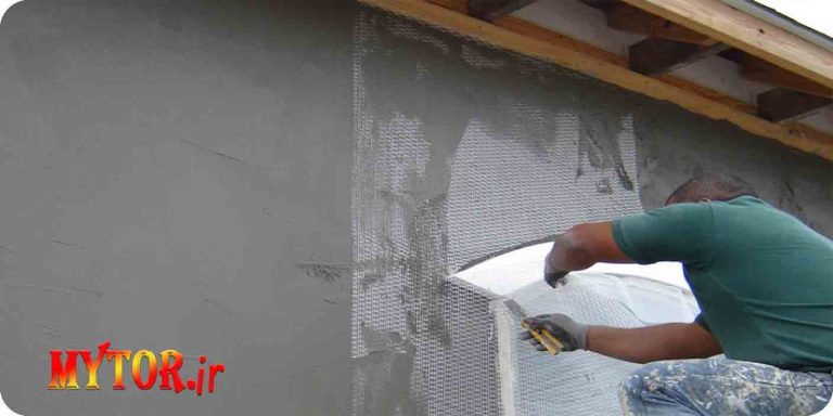 اجرای توری فایبرگلاس در وال پست